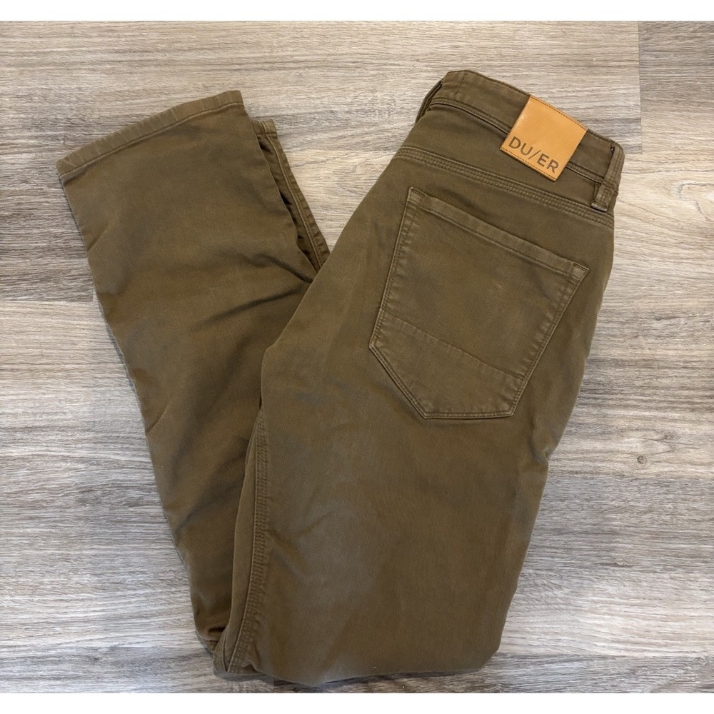 DU/ER DUER N2X Relaxed Taper Men's 31x30 Khaki Tan Performance Stretch Pants